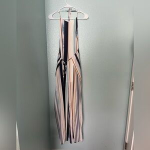 L'ATISTE Striped Jumpsuit - Black, White, Orange